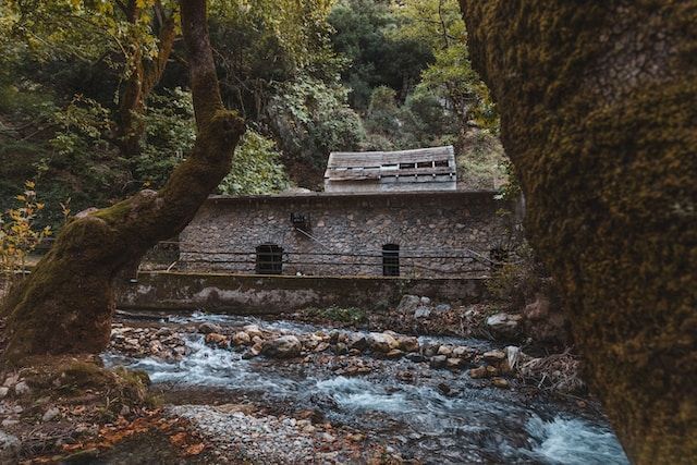 Foto de paisaje de bosque y río en Kalavrita